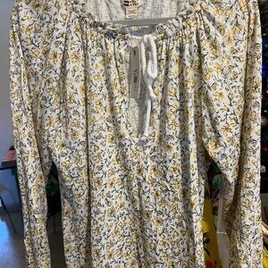 Billabong Women's Floral Blouse - Yellow and White